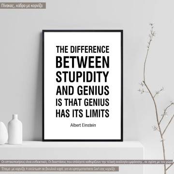 Poster The difference between stupidity and genius is that genius has its limits
