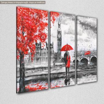 Canvas print Couple in London,  3 panels 2