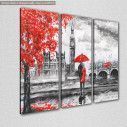 Canvas print Couple in London,  3 panels, side