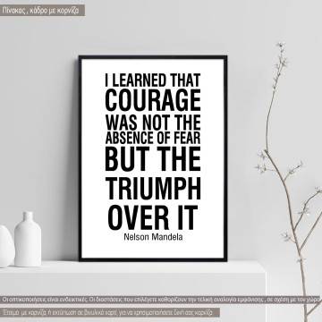 Poster The triumph over fear Nelson Mandela