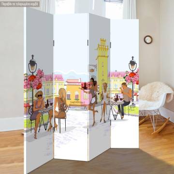 Room divider Fashion girls in the street cafe