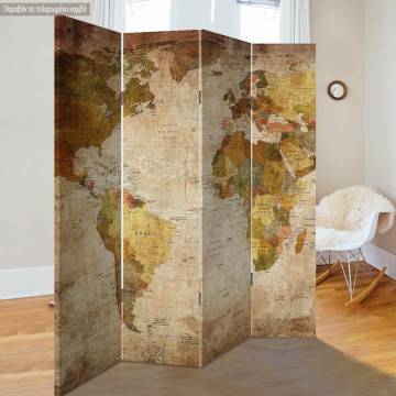 Room divider World map vintage