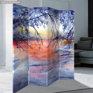 Room divider Watercolor evening sunset