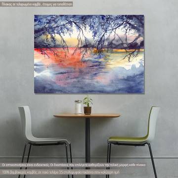 Canvas print Watercolor evening sunset