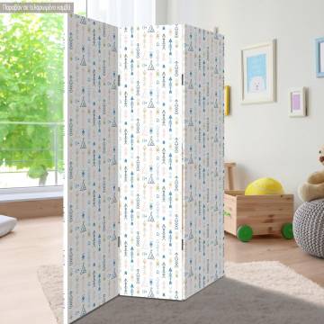 Room divider Tribal arrows, blue pink green 2