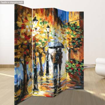 Room divider Couple rain walk