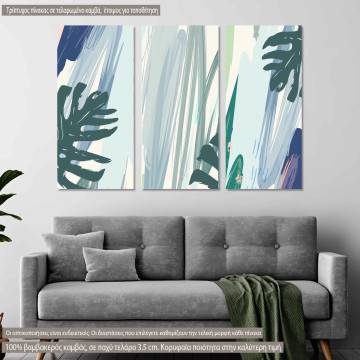Canvas print Tropical pastel,  3 panels