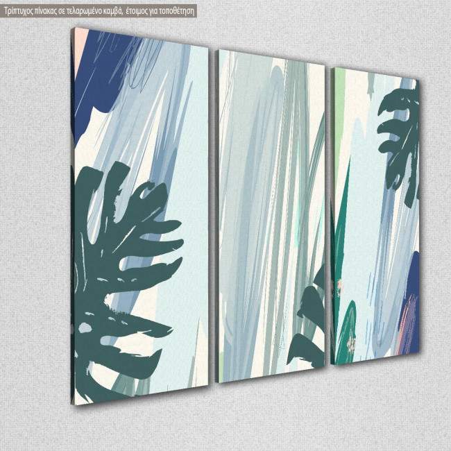 Πίνακας σε καμβά, Tropical pastel, τρίπτυχος, κοντινό