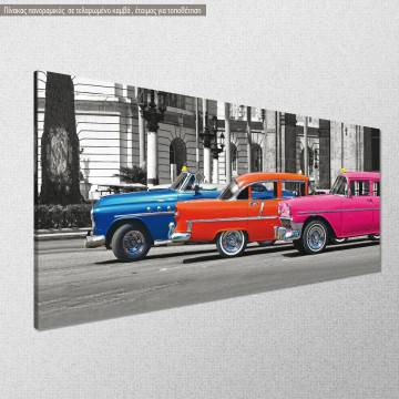 Πίνακας σε καμβά Havana cars Καμβάς τελαρωμένος Όψη 1 2
