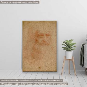 Canvas print  Portrait of a man in red chalk, Leonardo da Vinci, reproduction