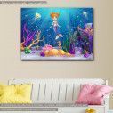 Kids canvas print Mermaid in the sea