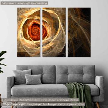 Canvas print Rose, Fractal rose,  3 panels