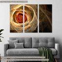 Canvas print Rose, Fractal rose,  3 panels