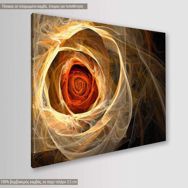 Πίνακας σε καμβά, Τριαντάφυλλο, Fractal rose, κοντινό