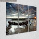 Canvas print Abandoned boat,  3 panels, side