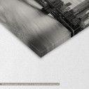 Canvas print Brooklyn bridge and the Manhattan skyline grayscale, detail