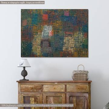 Πίνακας ζωγραφικής  Colors from a distance, Klee Paul, cropped αντίγραφο σε καμβά