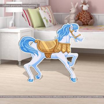 Wooden figure printed  carousel horse