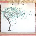Αυτοκόλλητα τοίχου The tree mint gray, δέντρο στον αέρα