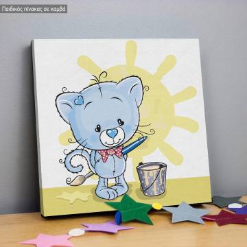 Kids canvas print Artist cat 2