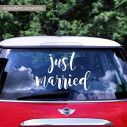 Car sticker just married