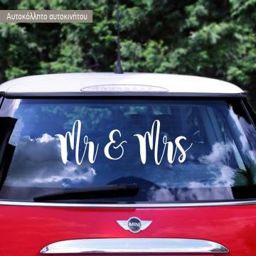 Car sticker mr & mrs 2