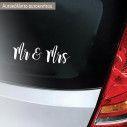 Car sticker mr & mrs