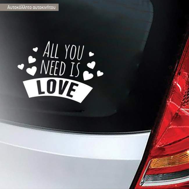 Αυτοκόλλητο αυτοκινήτου, all you need is love
