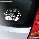 Car sticker all you need is love