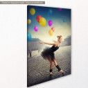 Canvas printDancer with colorful  balloons, side