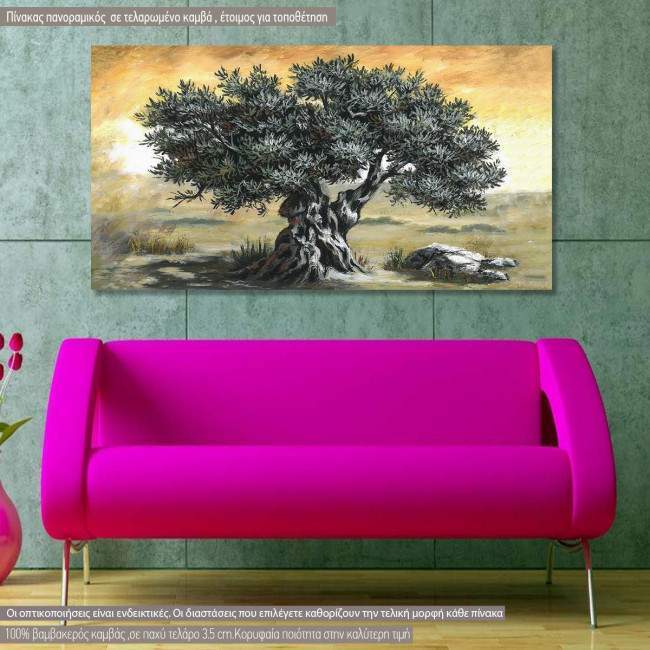 Canvas print Olive tree panoramic