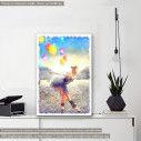Πίνακας σε καμβά Dancer with colorful balloons watercolor