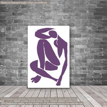 Πίνακας σε καμβά, Minimal body  μωβ