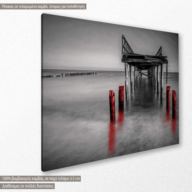 Canvas print Red jetty, side