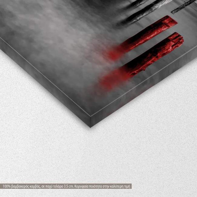 Canvas print Red jetty, detail
