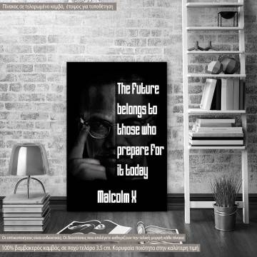 Πίνακας σε καμβά The future..., Malcolm X
