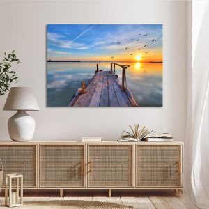 Canvas print  Sunset at dock Framed canvas View 1 2