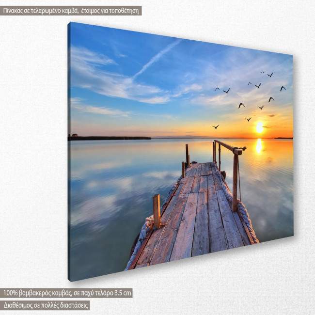 Canvas print  Sunset at dock, side