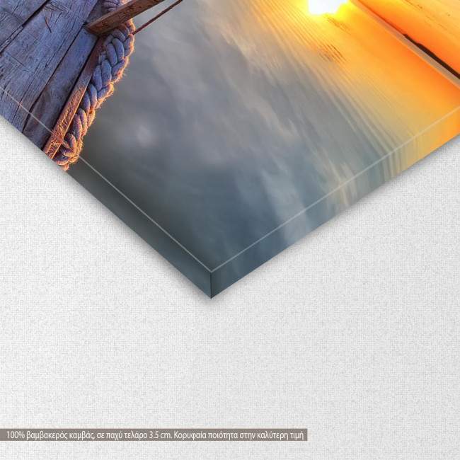 Canvas print  Sunset at dock, detail