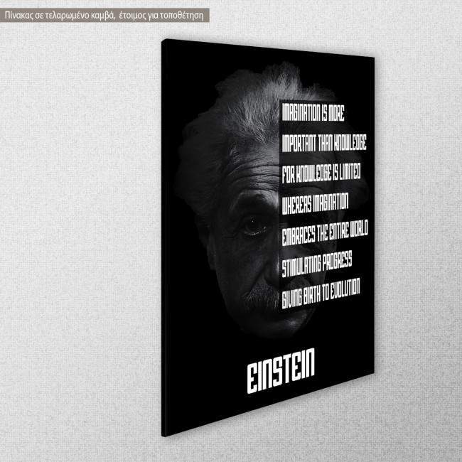 Πίνακας σε καμβά, Imagination..., A. Einstein, κοντινό