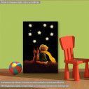 Μικρός πρίγκιπας στο νυχτερινό ουρανό παιδικός - βρεφικός πίνακας σε καμβά