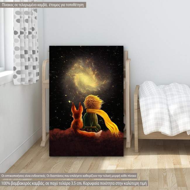 Μικρός πρίγκιπας και το σύμπαν παιδικός - βρεφικός πίνακας σε καμβά
