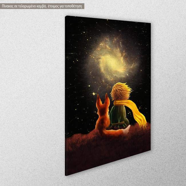 Kids canvas print Little prince and the universe, side