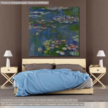 Πίνακας ζωγραφικής Water lilies art III, Monet C, αντίγραφο σε καμβά