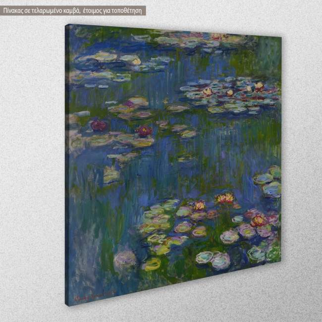 Canvas print Water lilies art III, Monet C,, side