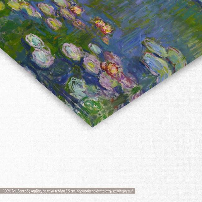 Πίνακας ζωγραφικής, Water lilies art III, Monet C, αντίγραφο σε καμβά, λεπτομέρεια