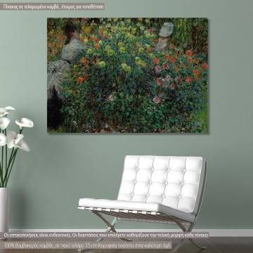 Canvas print Two women among the flowers, Monet C,