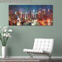 Canvas print Manhattan skyline painting, panoramic