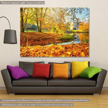 Canvas print Bench by the brook