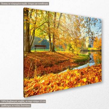Canvas print Bench by the brook Framed canvas View 1 2